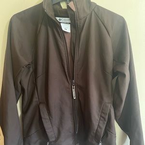 Columbia women’s Medium Jacket Brown chocolate full zip pockets soft shell